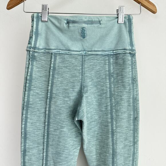 Free People Catch Me If You Can Leggings XS Moto Snap Button Cotton Patchwork - Picture 6 of 13